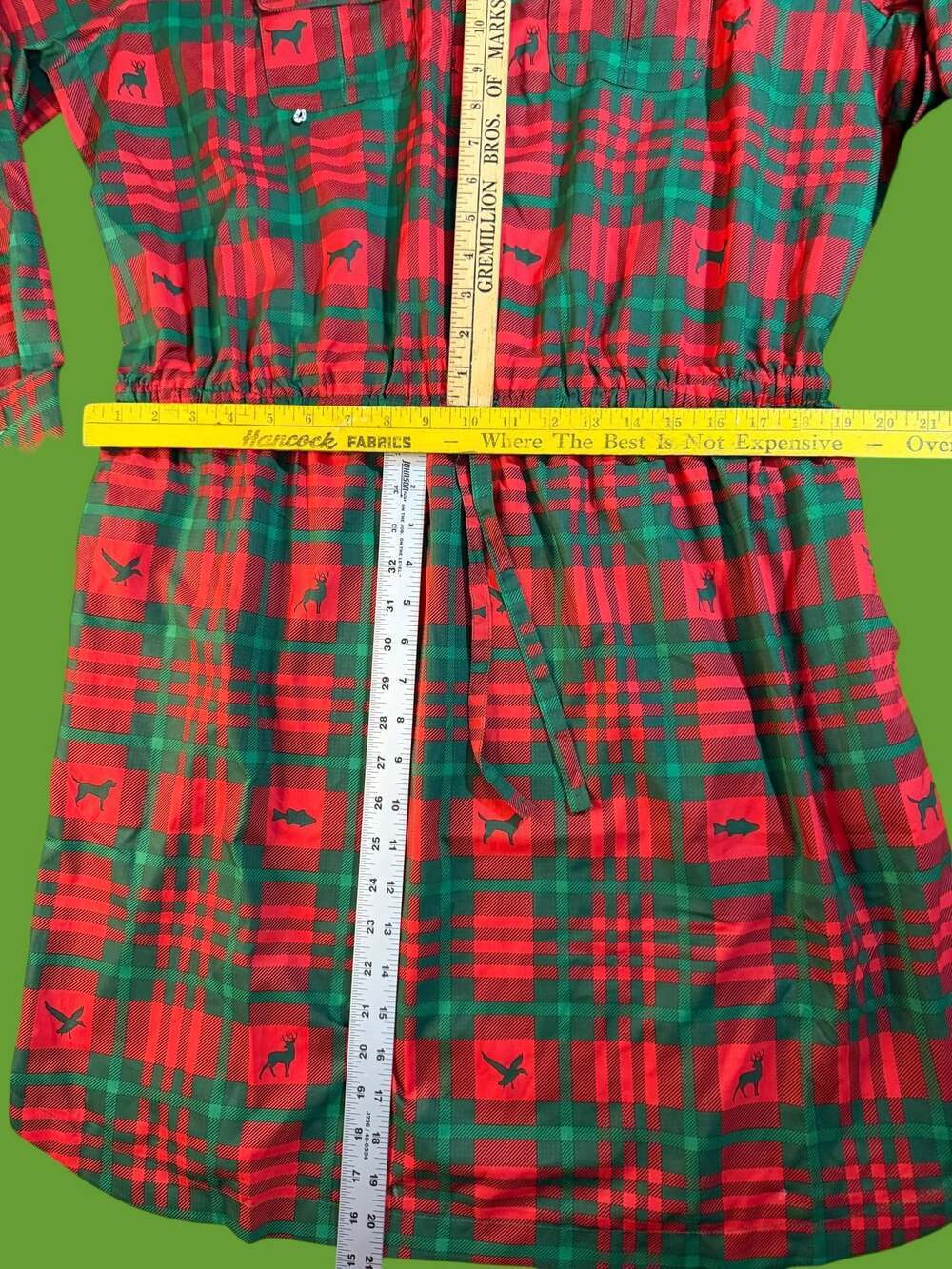 Magellan Outdoors Women's Fish Gear Plaid Christmas Animal Print Shirt Dress XXL - Picture 10 of 11